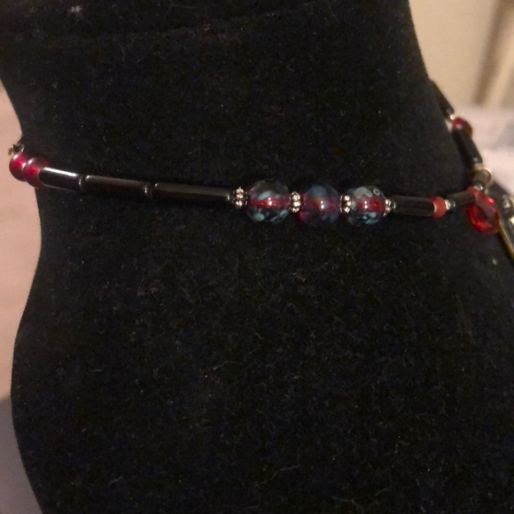 obsidian Swarovski crystal heart pendant - Picture 5 of 6